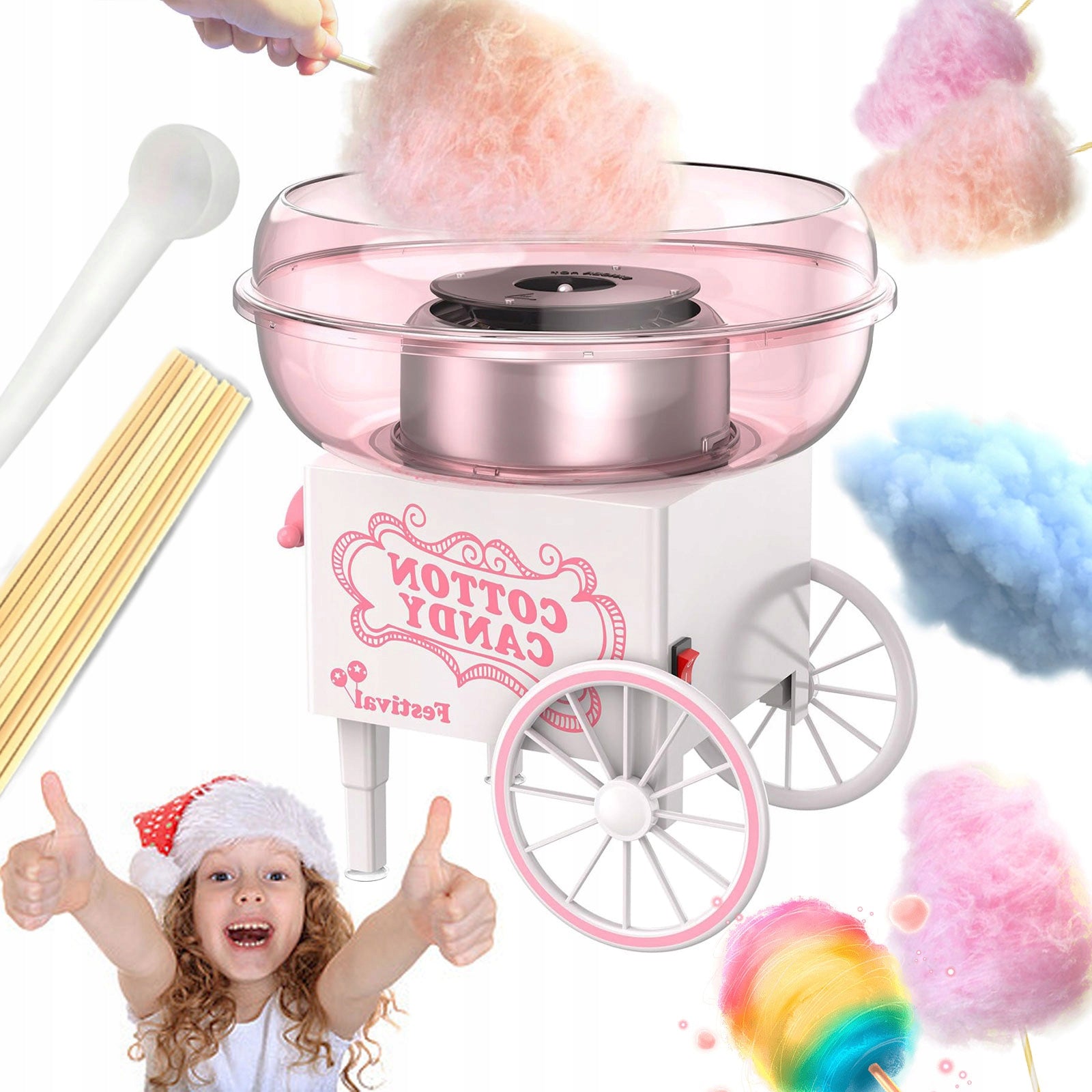 Cotton Candy Machine 400W Portable Pink House Party Gift