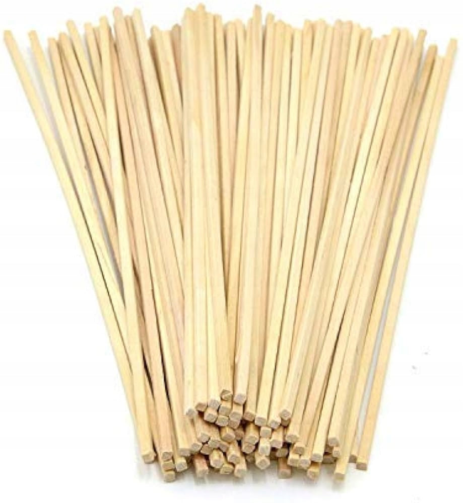 Cotton Candy Sticks Beech Square 38 cm 100pcs WOODEN SET Packaging status original