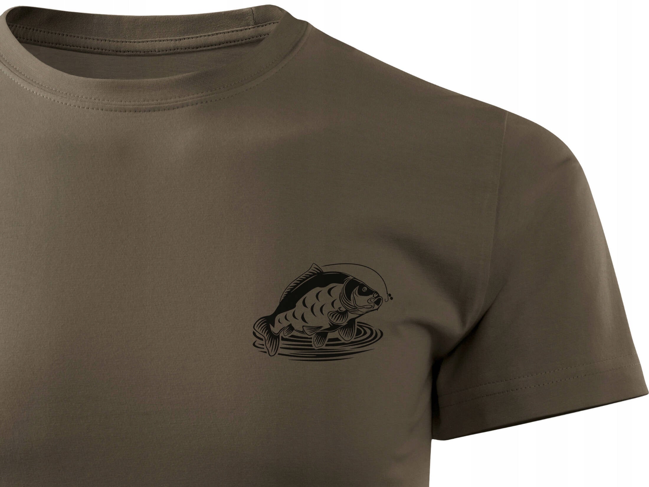 Cotton T-shirt for Fisherman 100% cotton color brown print KARP XXL