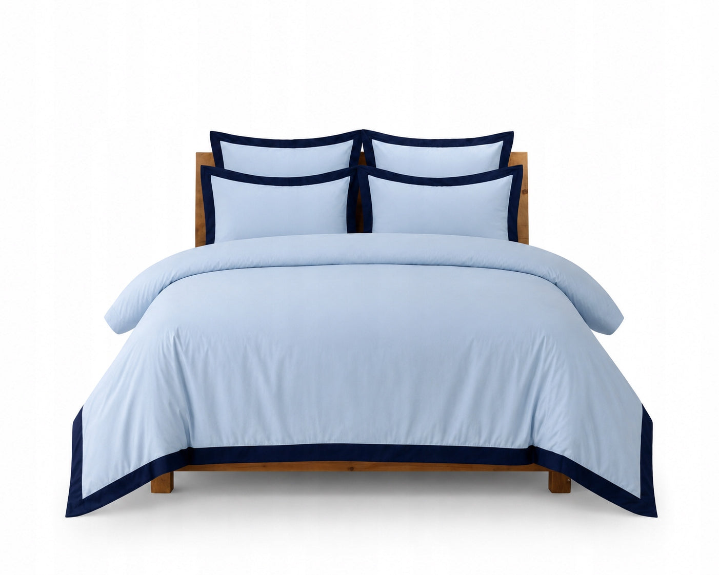 Cotton satin bedding 220x200 blue 2x70x80 hem Premium