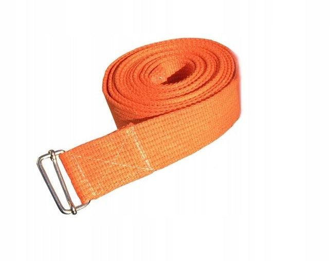 Cotton yoga strap orange 4cm x 2,8m for exercise and stretching Packaging status original