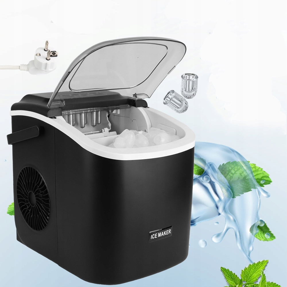 Countertop Ice Machine, Can Produce 9 Cubes of Ice in 6-8 Minutes Dominant color black