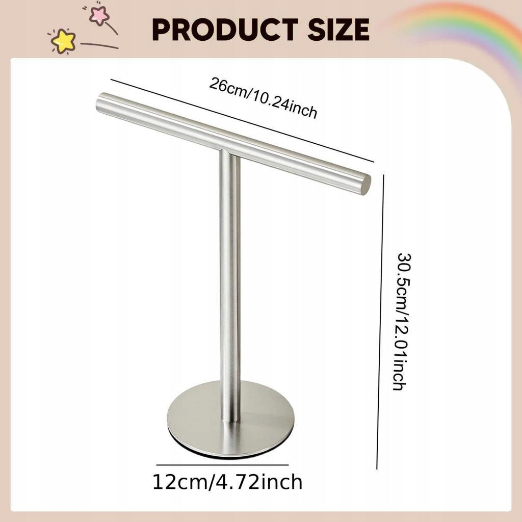 Countertop Towel Rack Versatile Towel Bar Hanger for Cabinet Silver Round Furniture color multicolor