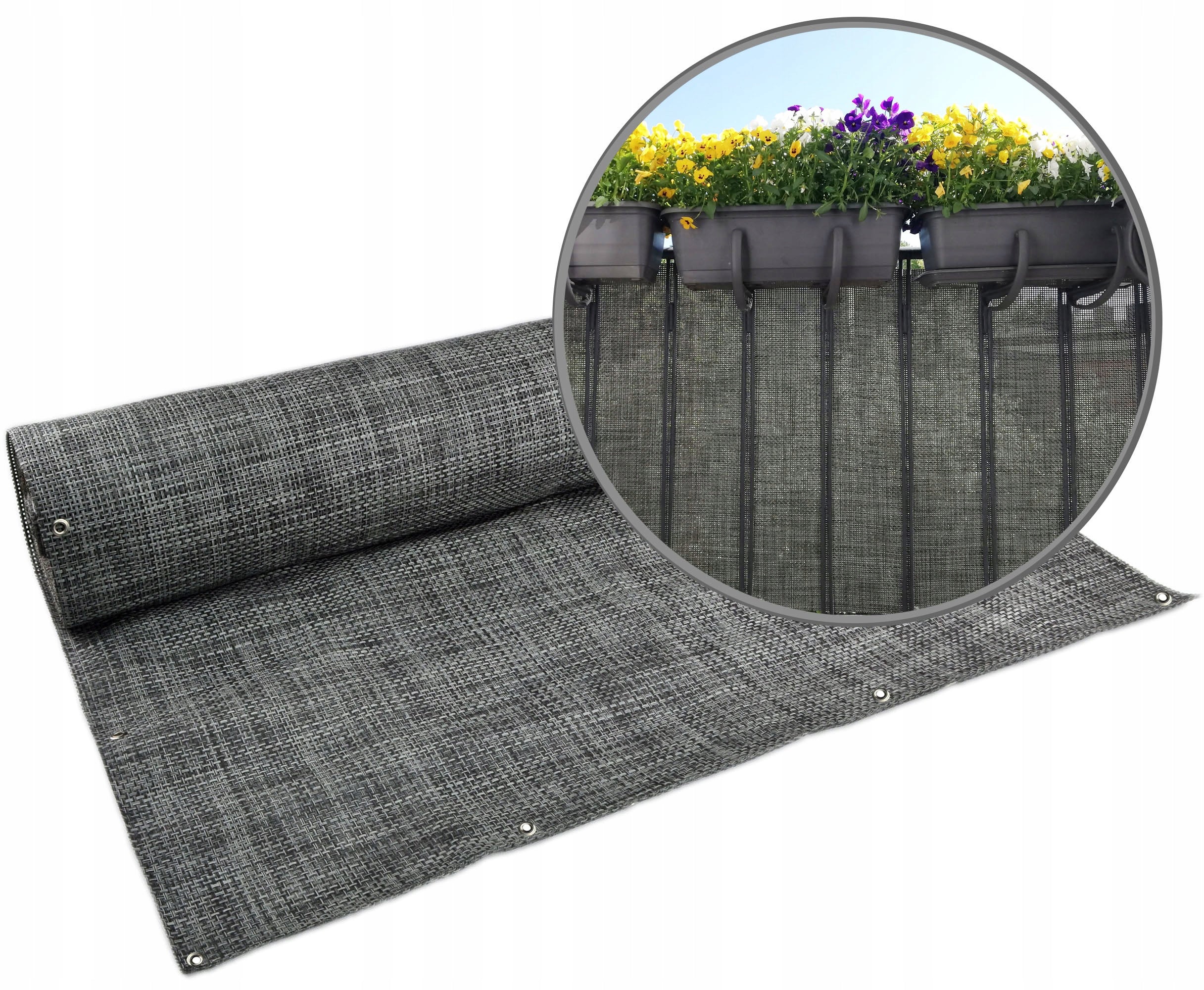 Cover Mat to size GREY T. Rattan for Balcony Fence Gate Terrace Gazebo