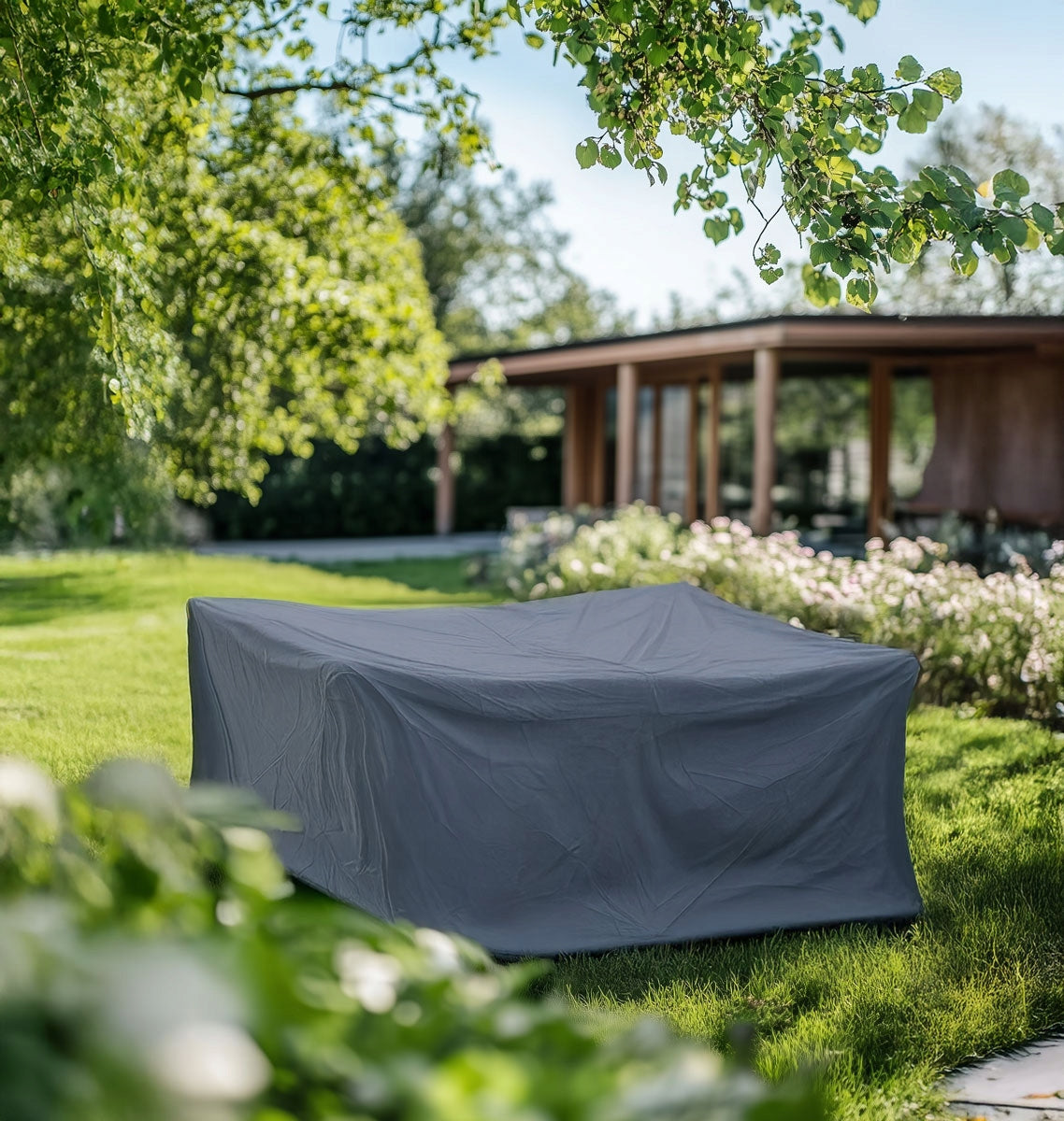Cover Tarpaulin for Garden Furniture LARGE Flexible Grey Sofa 3x2m Color gray