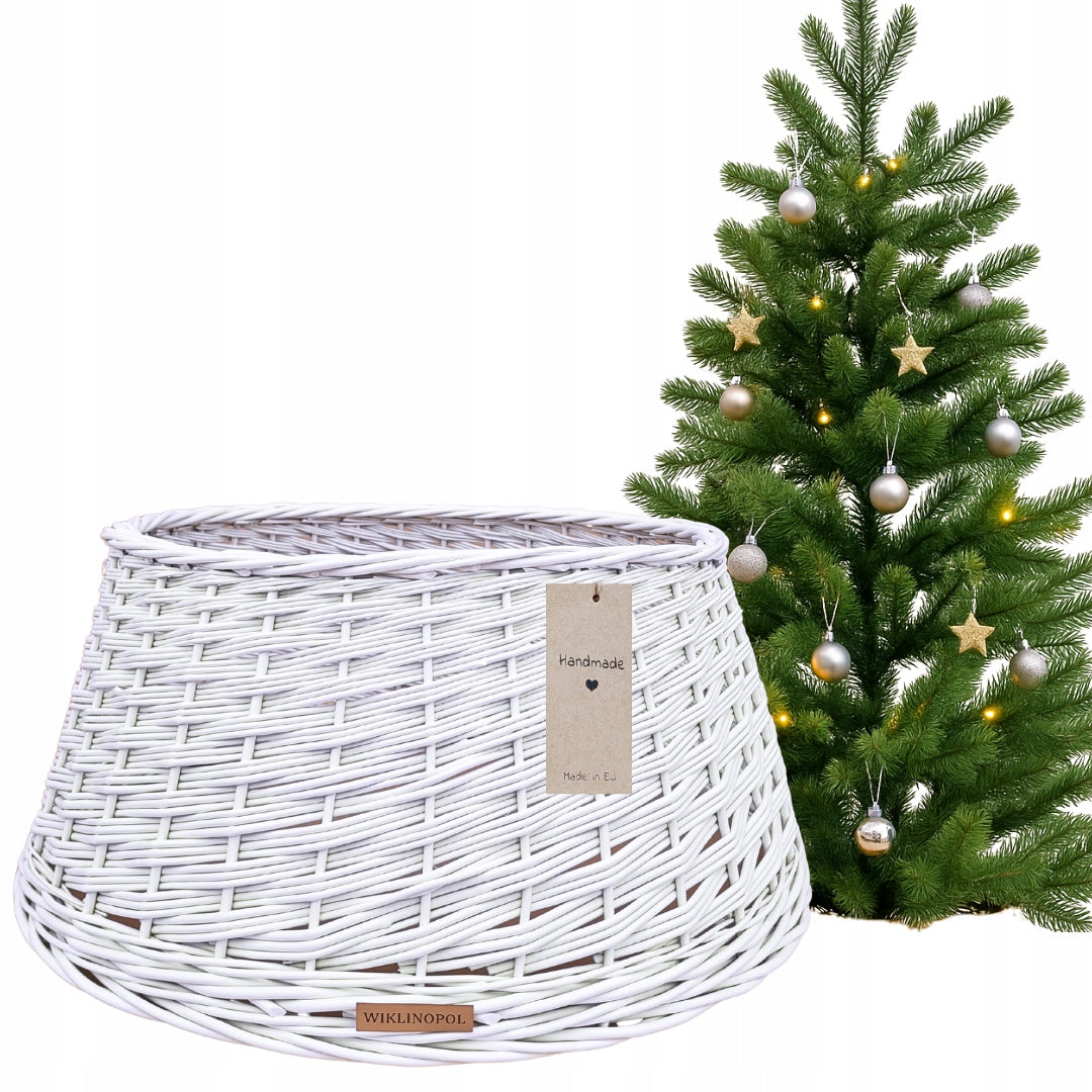 Cover / basket / wicker cover for Christmas tree stand WHITE Ø 45 cm