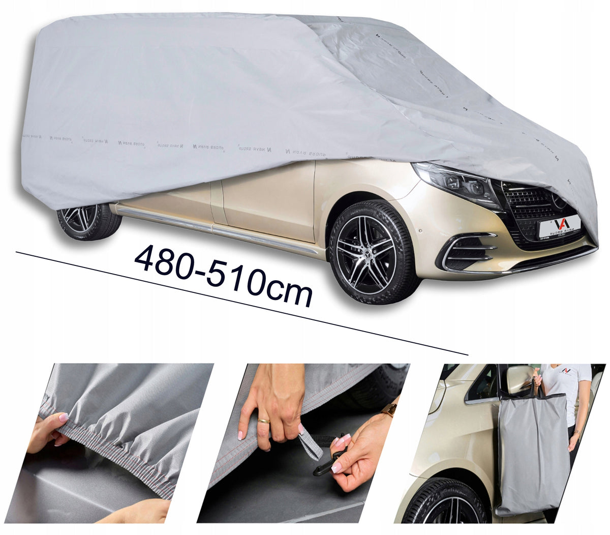 Cover for Car VAN L 480-510 Auto Tarpaulin Practic 3 Layers Belts EAN (GTIN) 5904041309977