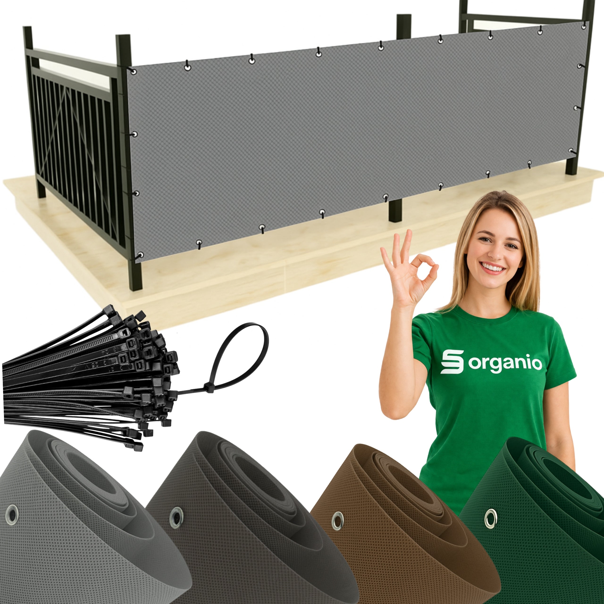 Cover for balcony, balcony mat, ORGANIO 100x500cm thick + freebie