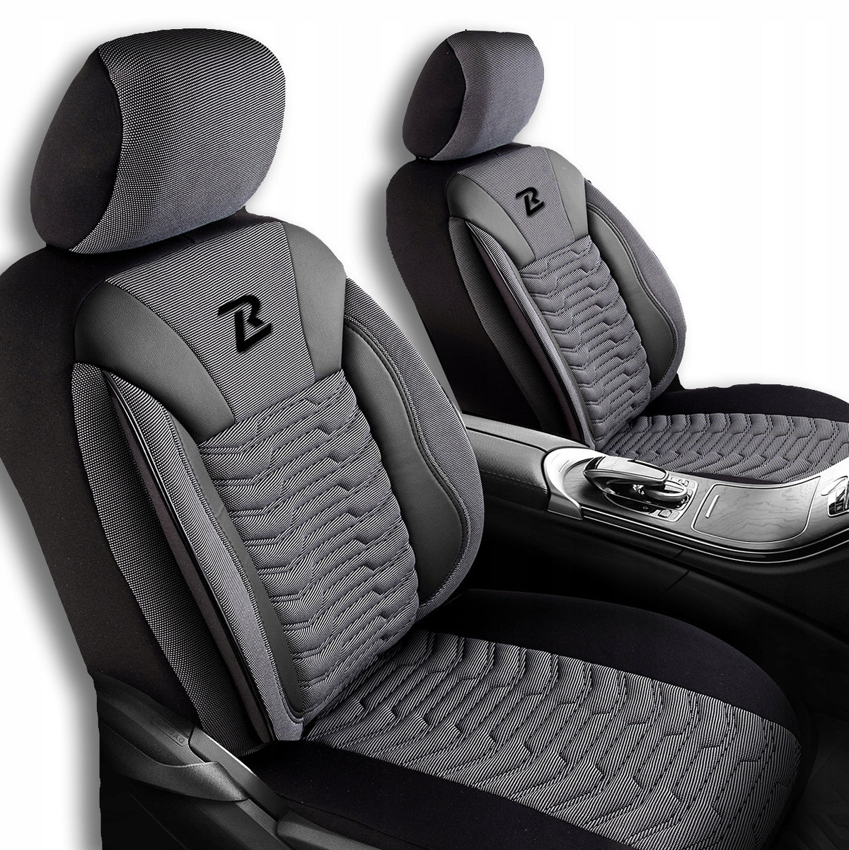 Covers for Car Seats PARIS grey black, Universal, set