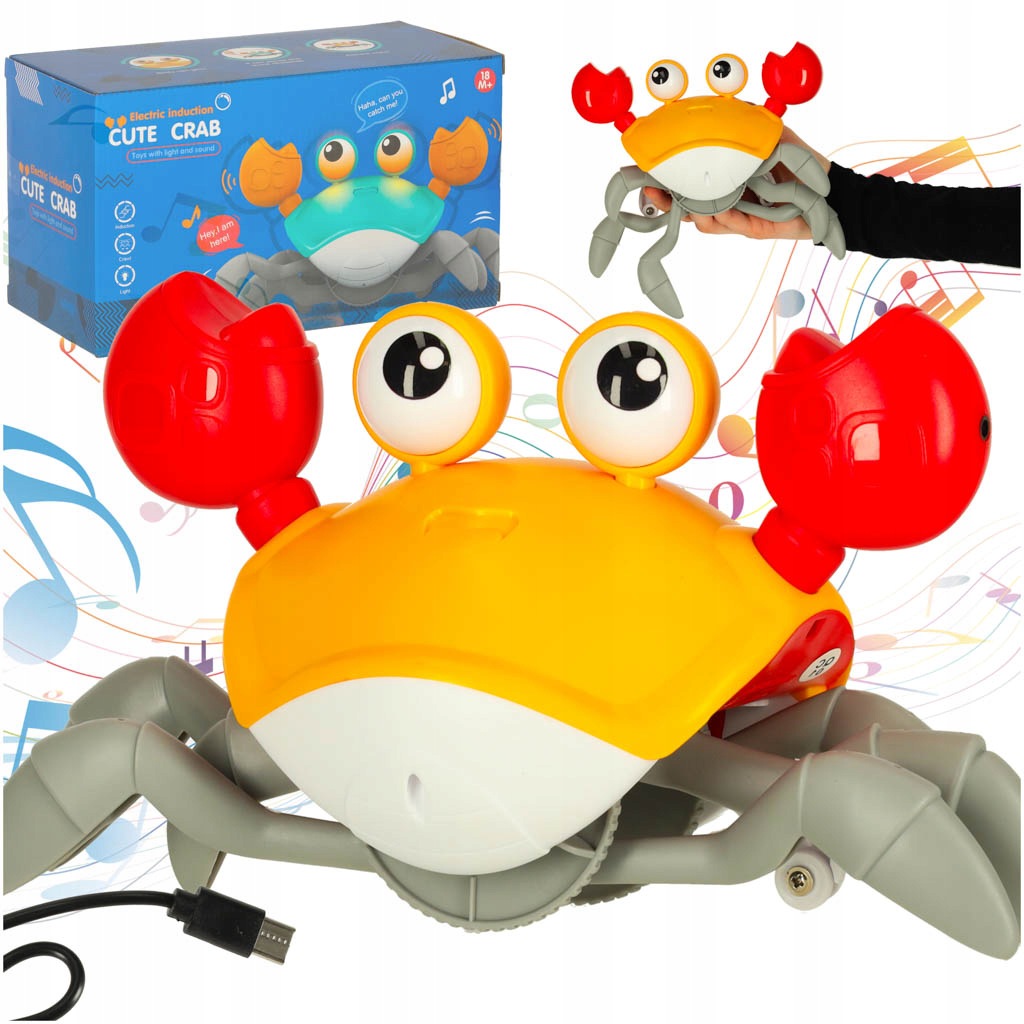 Crab escaping creeping sensor interactive USB rechargeable red