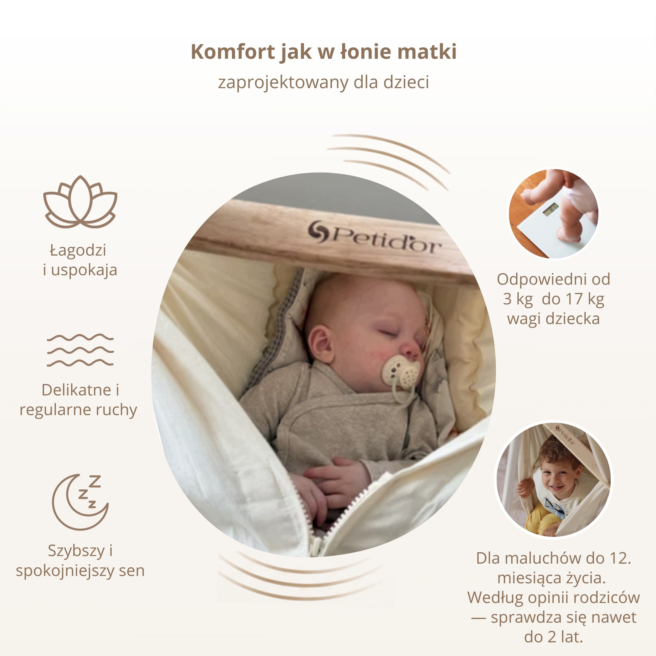 Cradle, Hammock, Rocker for Kids and Babies Petidor Classic Pro Manufacturer code 0006