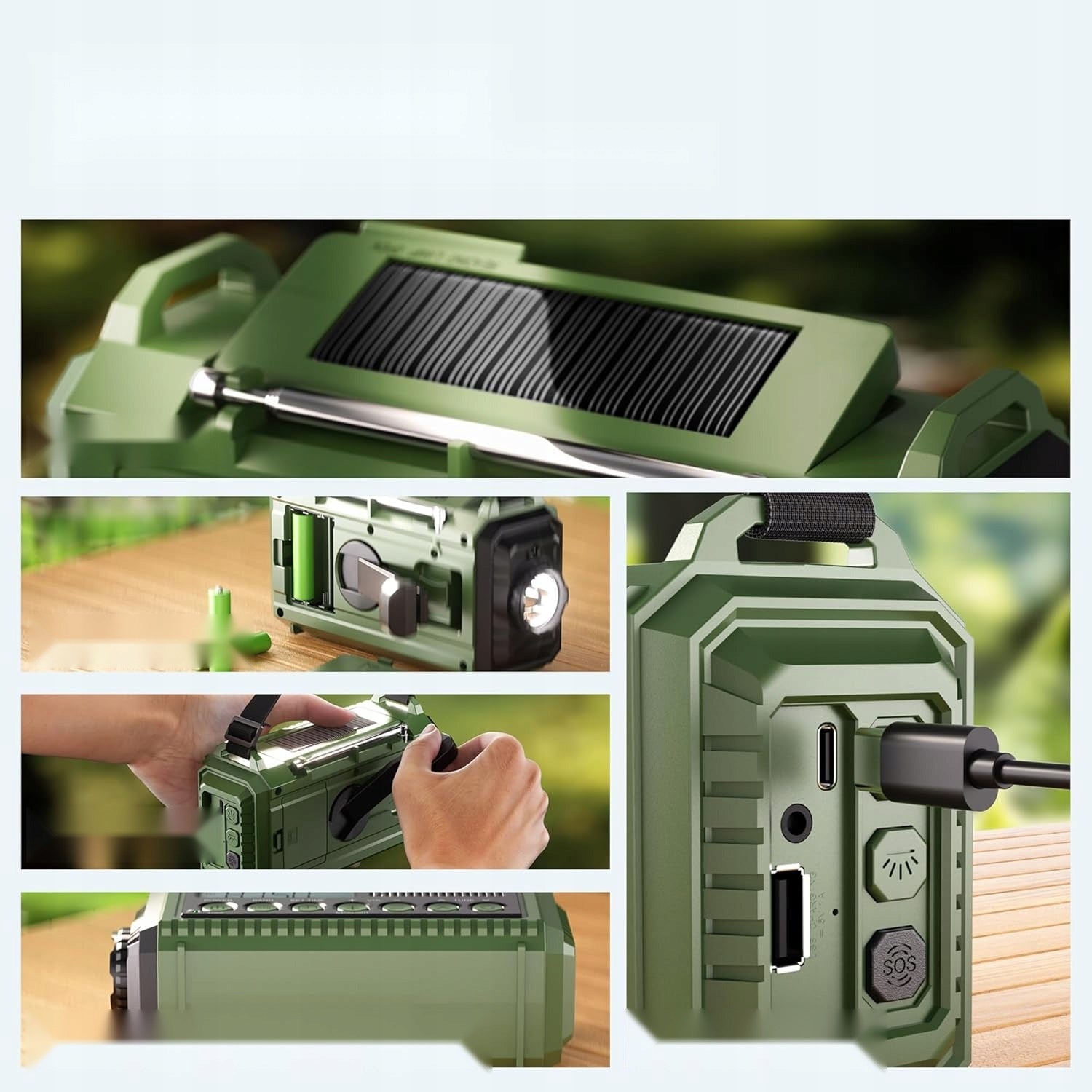 Crank radio portable camping flashlight powerbank alarm Manufacturer code 5908107474562