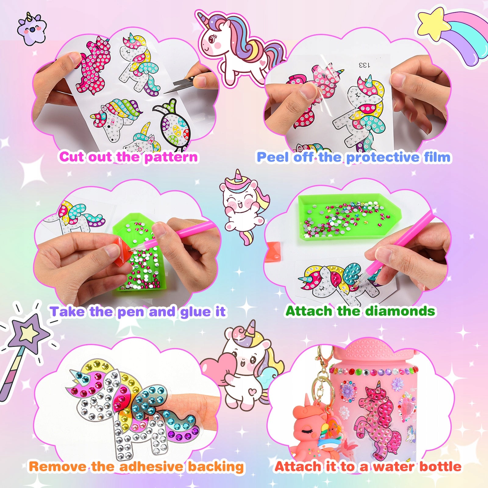 Creative set for self-made water bottle – Unicorn Manufacturer code WJ121034AXXPI