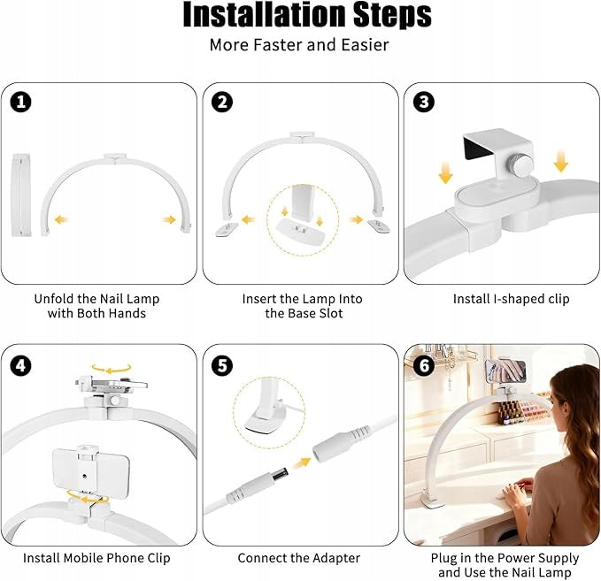 Crescent Manicure Lamp with Phone Holder 3 Modes Dimmable Manufacturer code 5903181847493