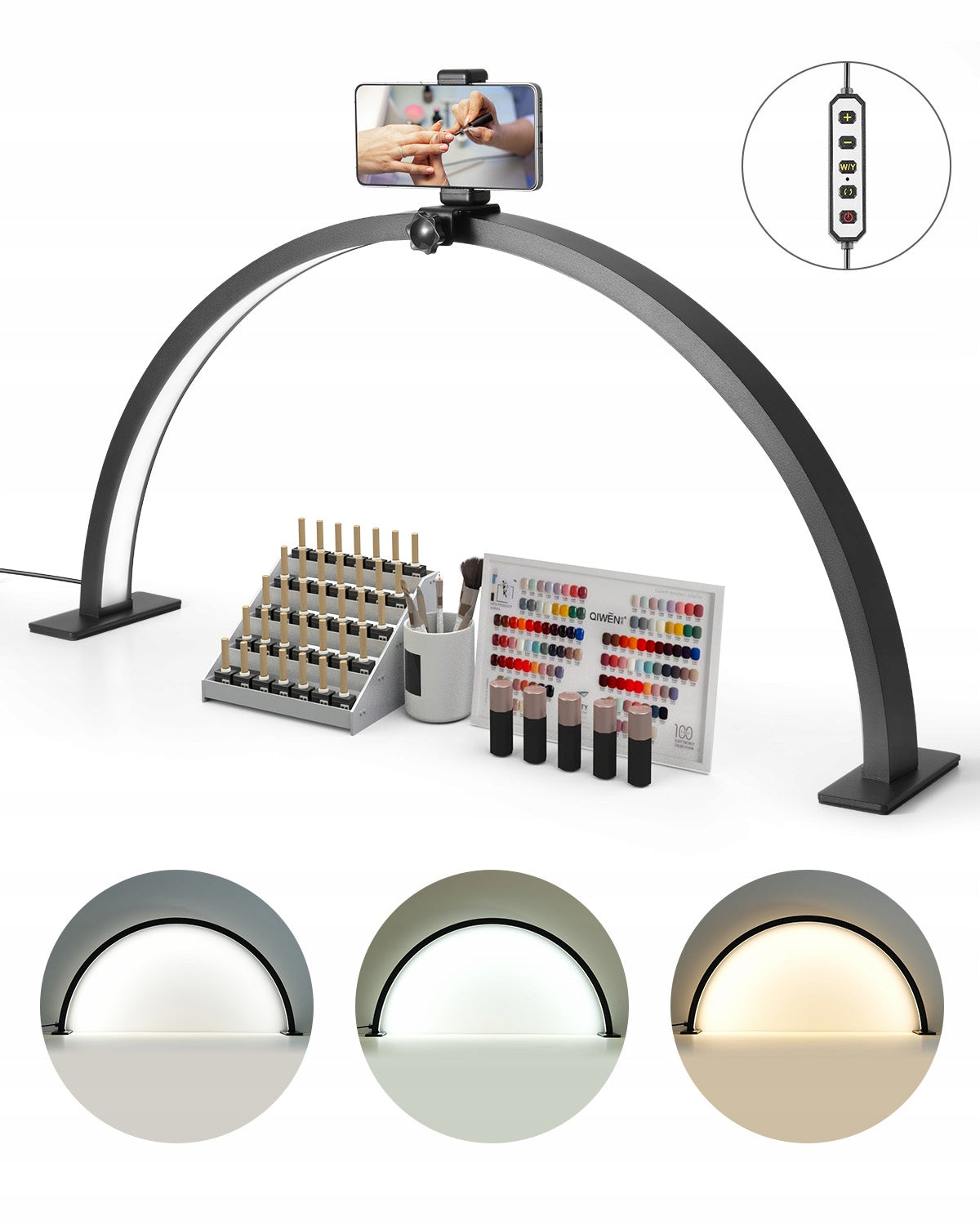 Crescent Shaped Floor Lamp 30W 76CM With Adjustable Brightness