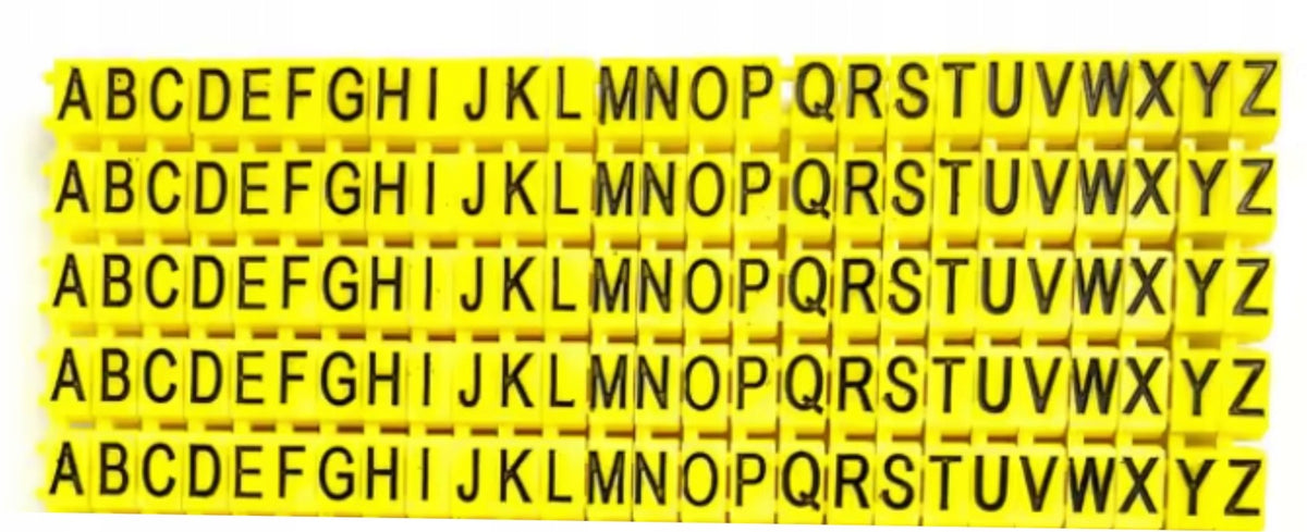 Crimp wire markers 4.0-6.0mm (A-Z) 130pcs YELLOW Y-HM40