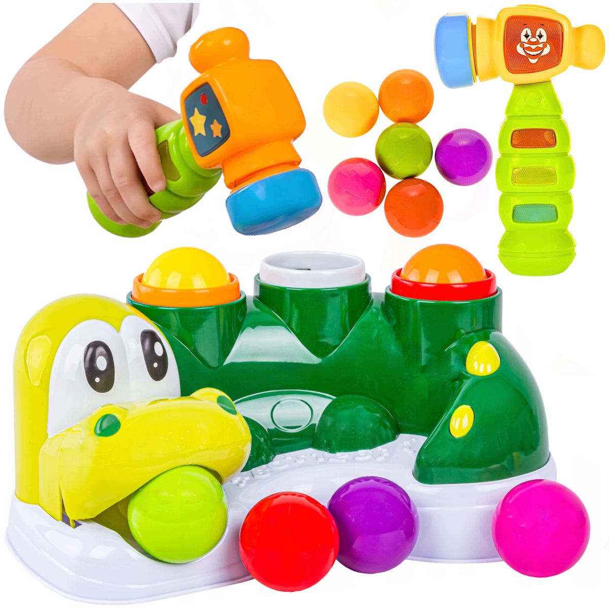 Crocodile Toy Playing Hammer Ball Beater Interactive Game For Kids