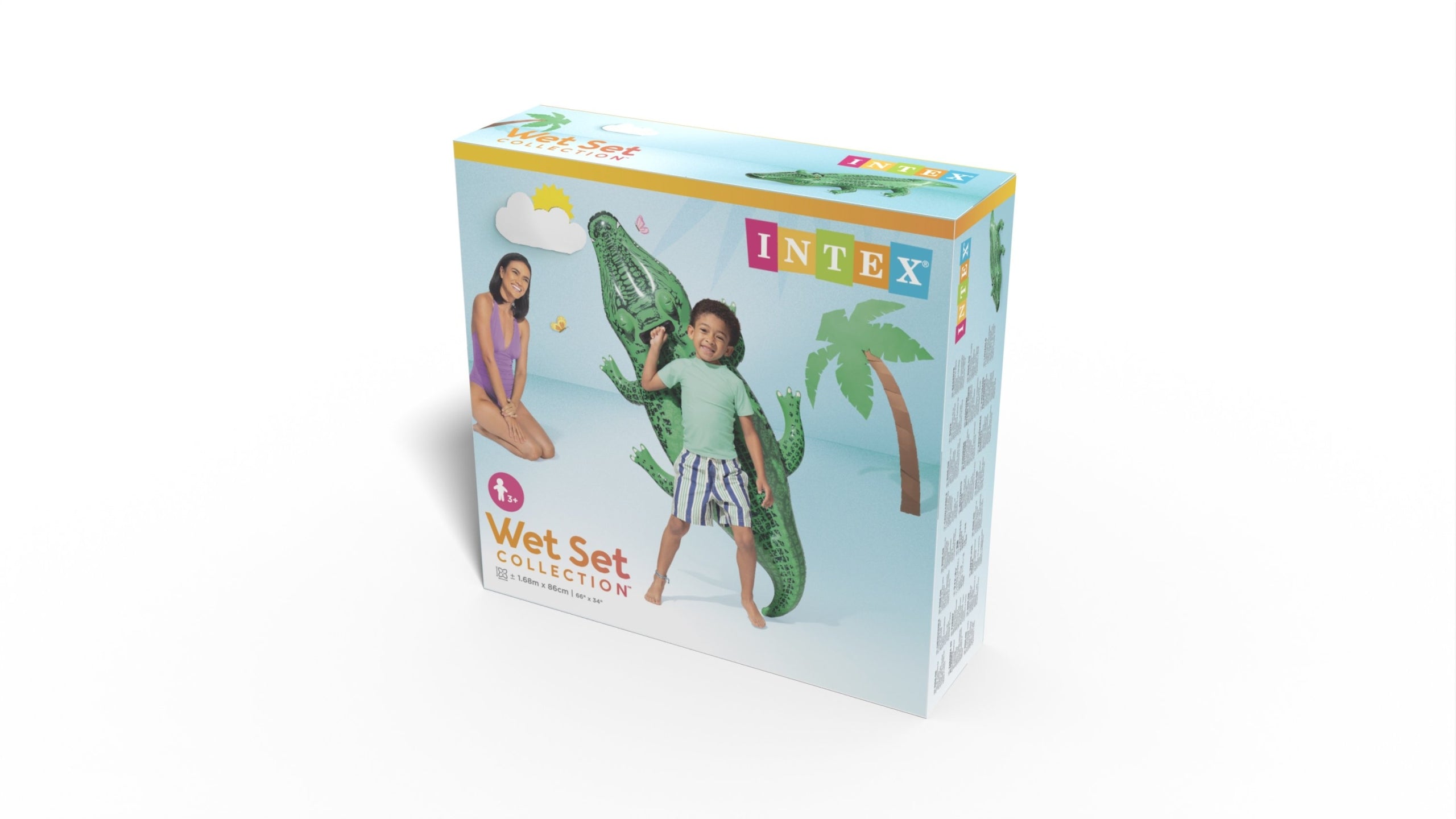 Crocodile inflatable swimming mattress for children 168x86 cm INTEX 58546 Packaging status original