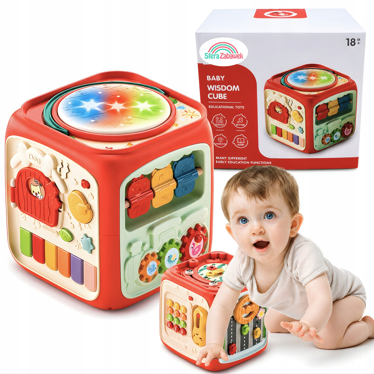Cube Interactive Educational Multi-Cube 6 In 1 Interactive Drum
