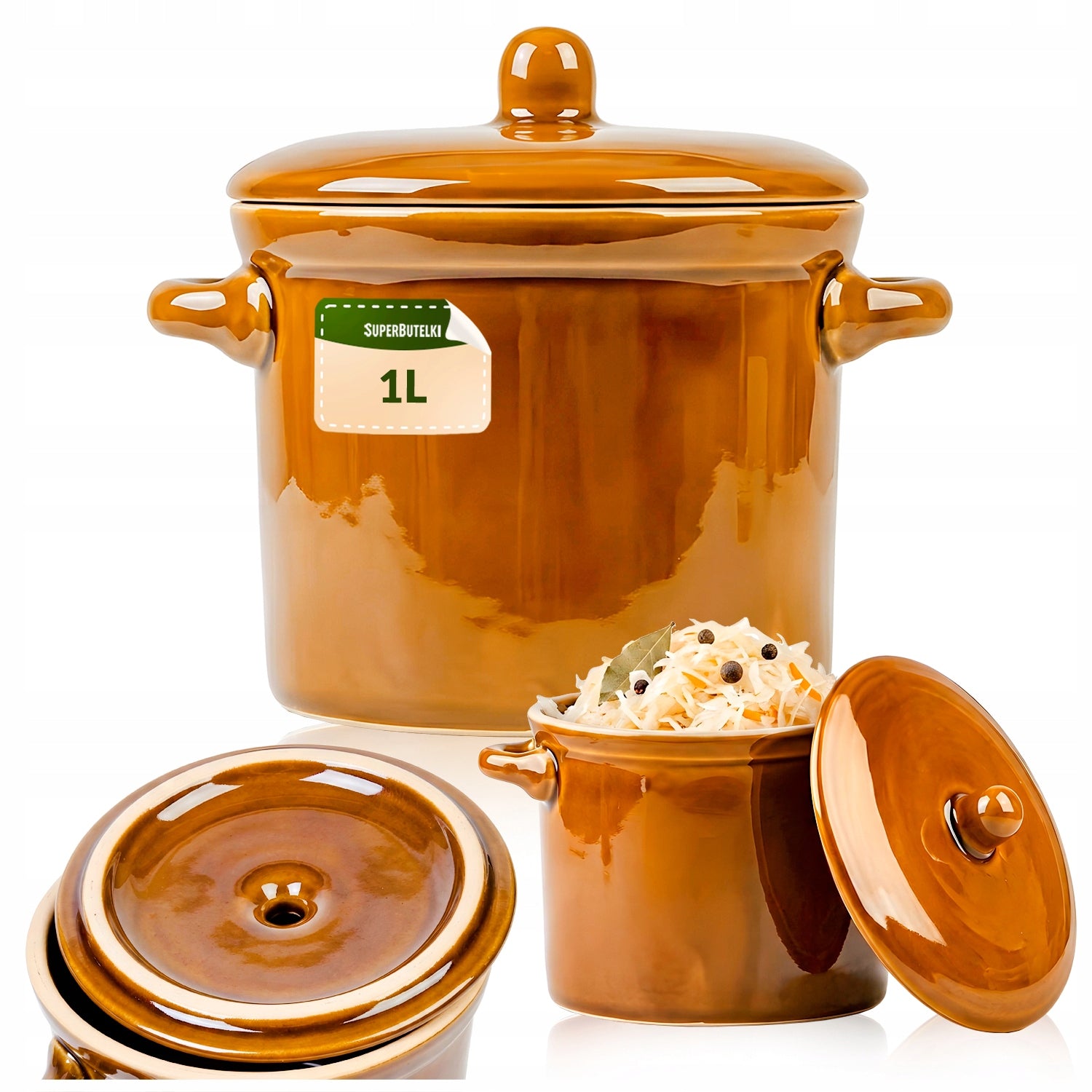 Cucumber stoneware low salt lard cabbage 1L ceramic pot for food