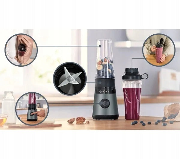 Cup Blender Bosch MMB2111S 450W 0,6L VitaPower Smoothie ToGo Silver Brand Bosch