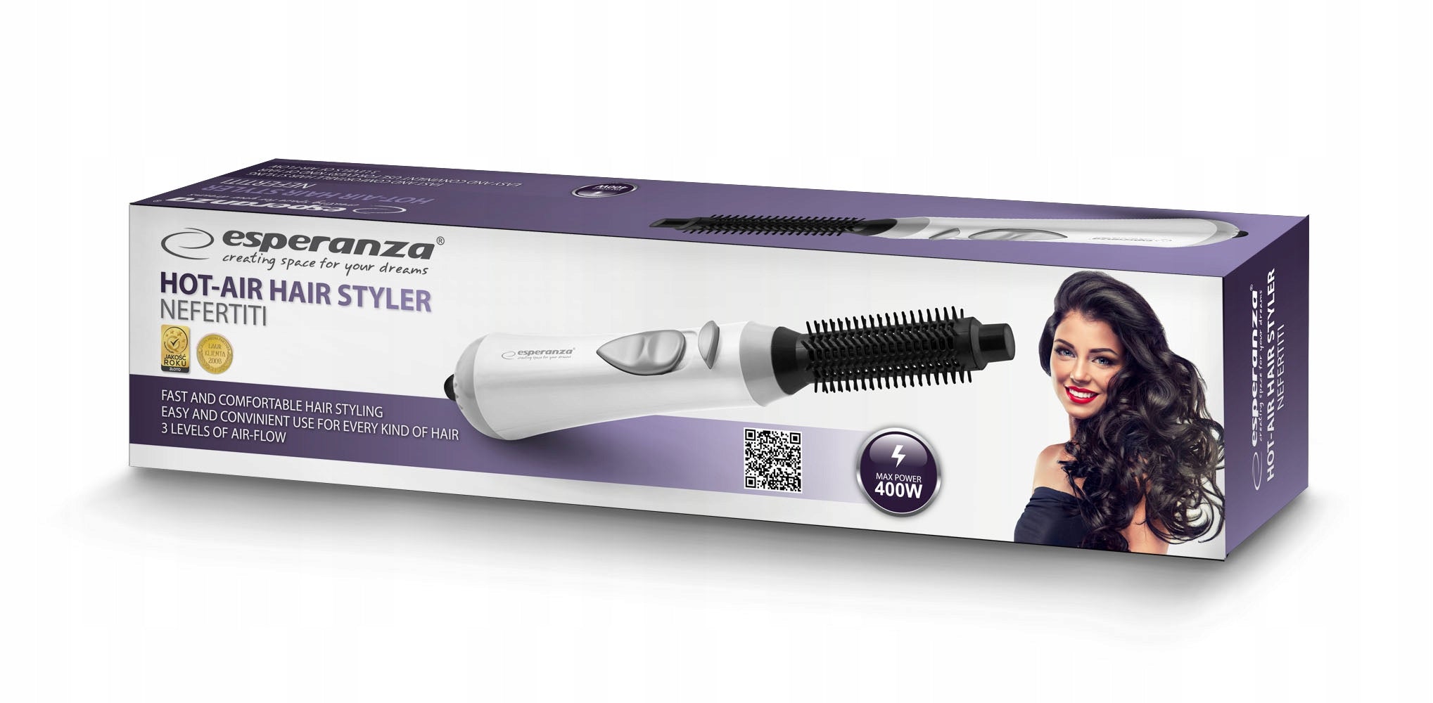 Curler-Dryer ESPERANZA NEFERTITI EBL001W Packaging status original