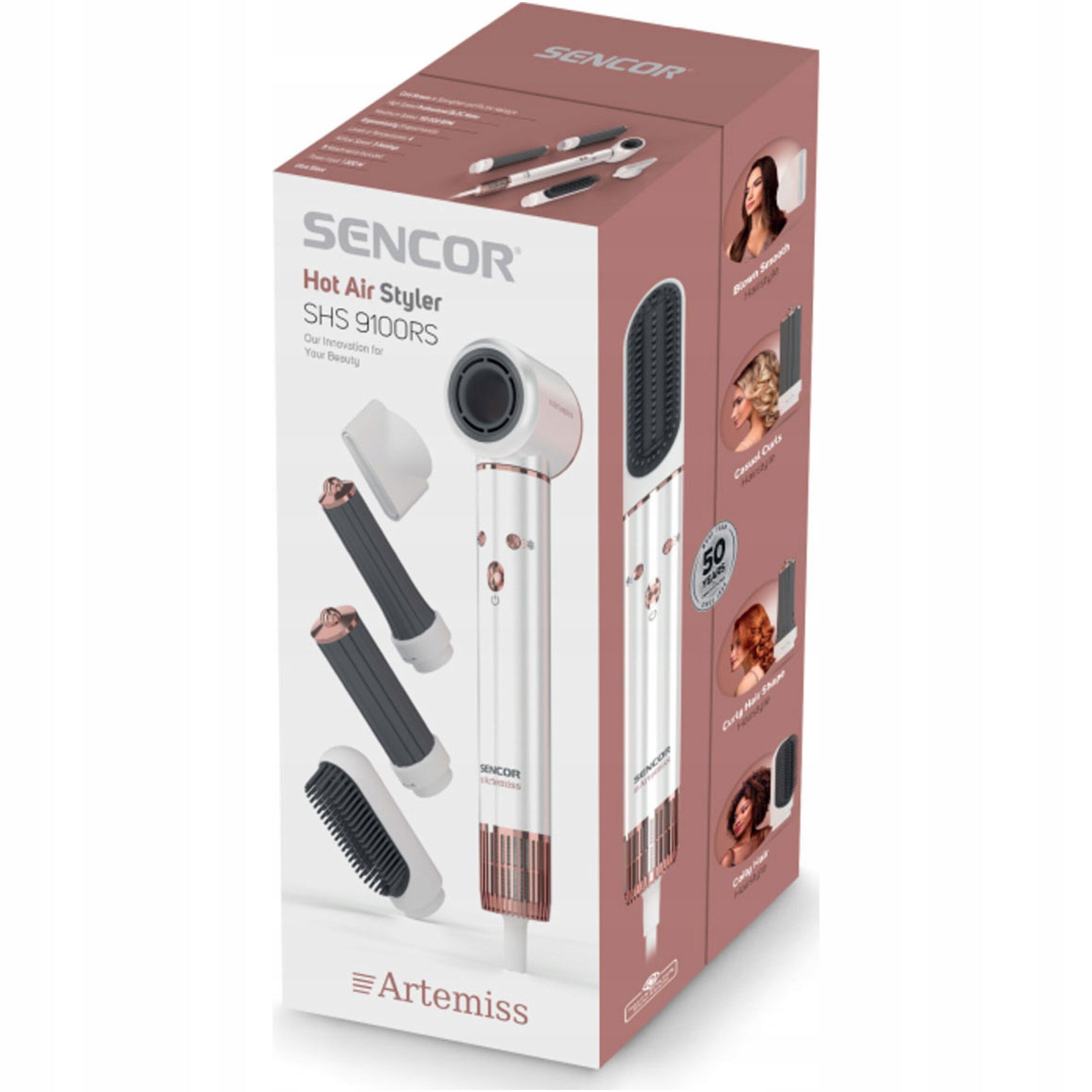 Curler-Dryer Sencor SHS 9100RS 1300W 5Applications ARTEMISS EAN (GTIN) 8590669378487