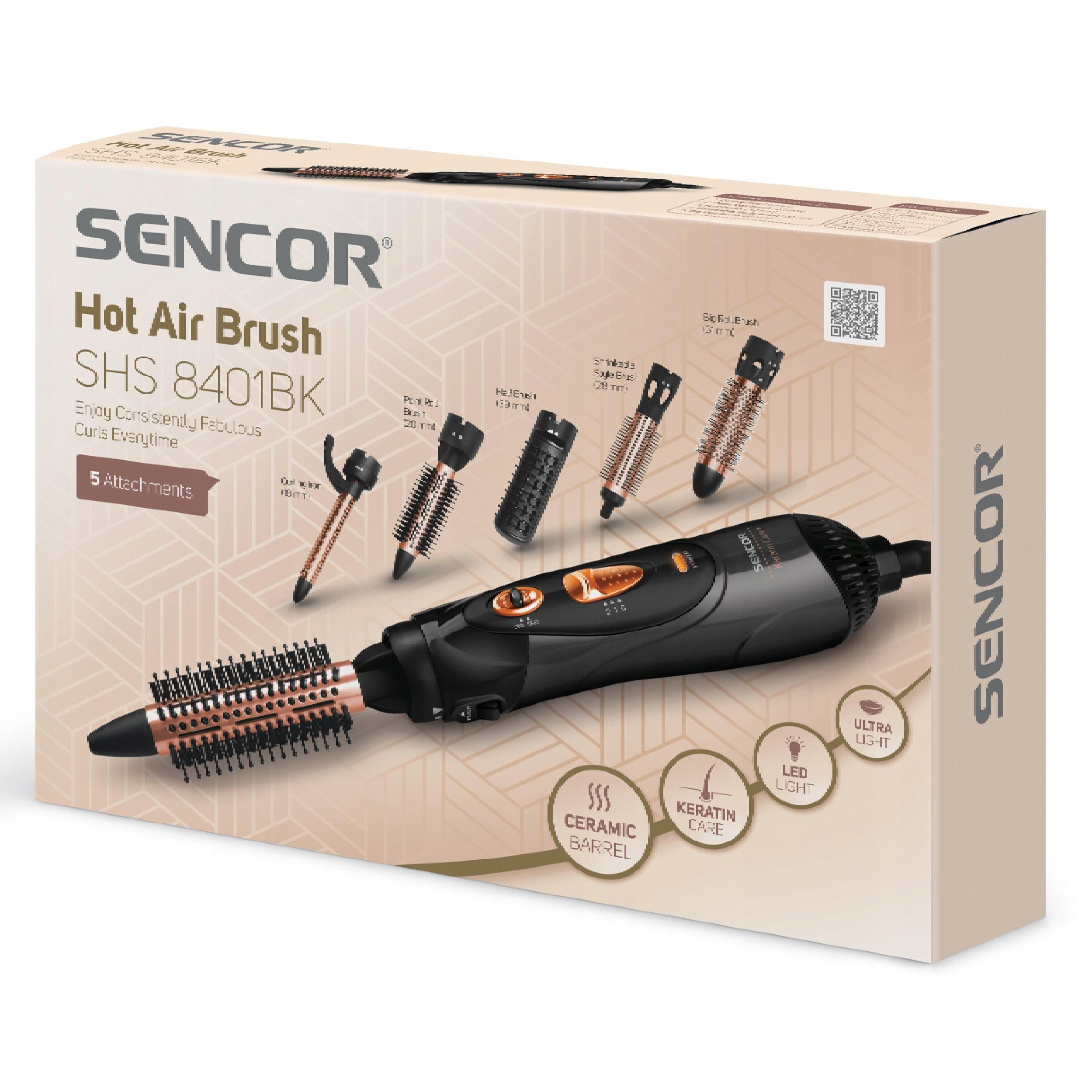 Curler Hair Dryer with Ionization SHS 8401BK Brand Sencor