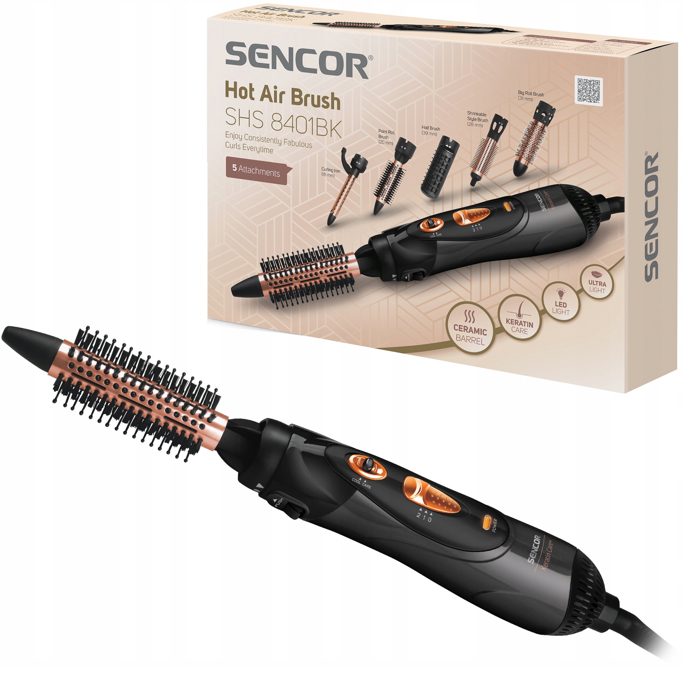 Curler Hair Dryer with Ionization SHS 8401BK