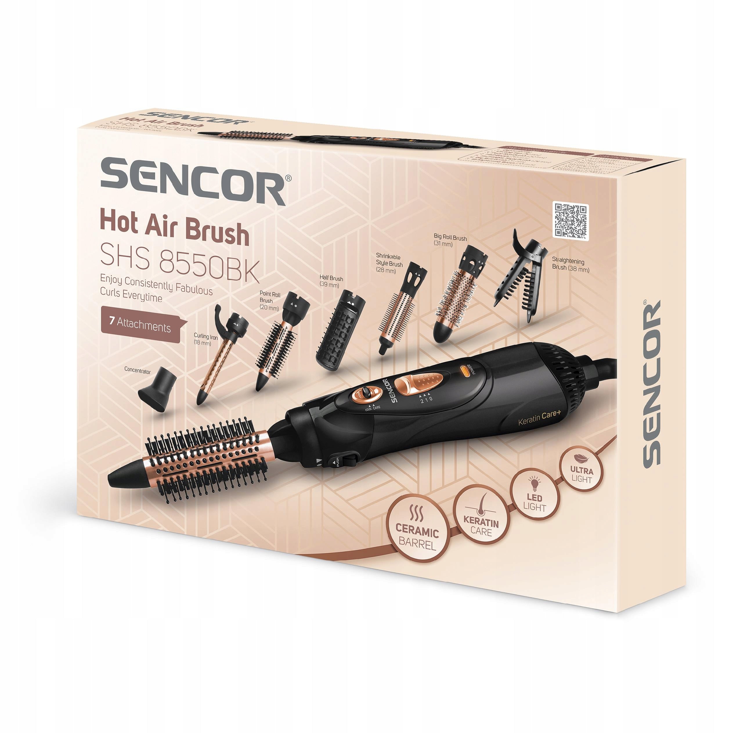 Curler Hair Dryer with Ionization SHS 8550BK + Tips Manufacturer code SHS 8550BK