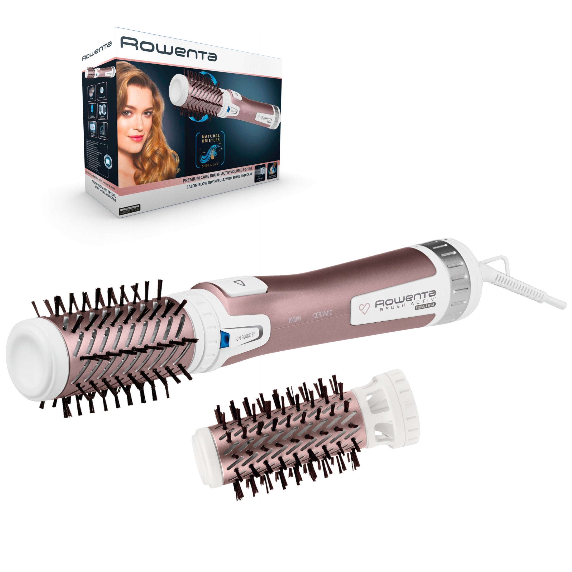 Curler-dryer with Rowenta Care Brush Activ 1000W CF9540 caps