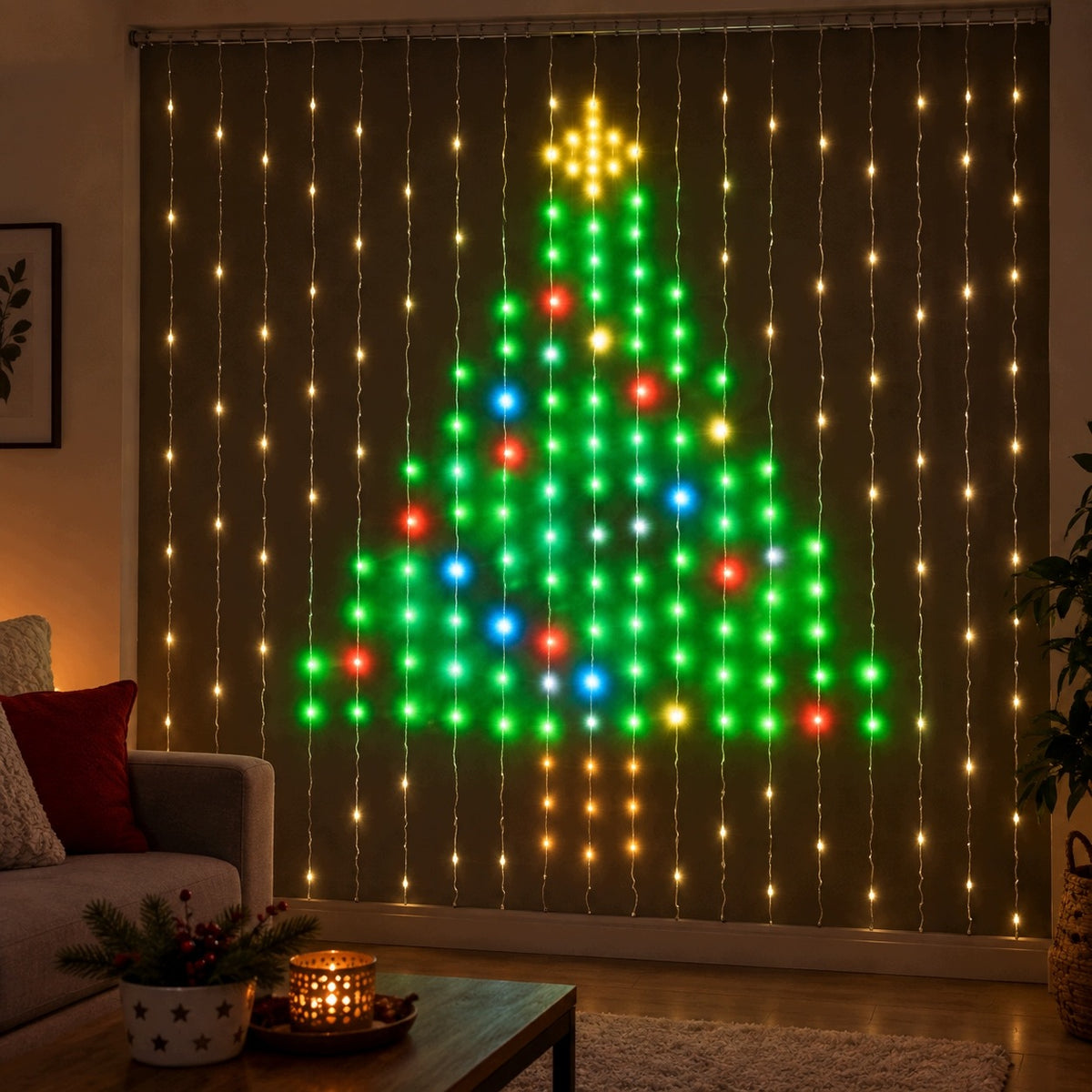 Curtain light curtain SMART LED 400 RGB LEDs 2x2m Application + Remote Control Brand no brand