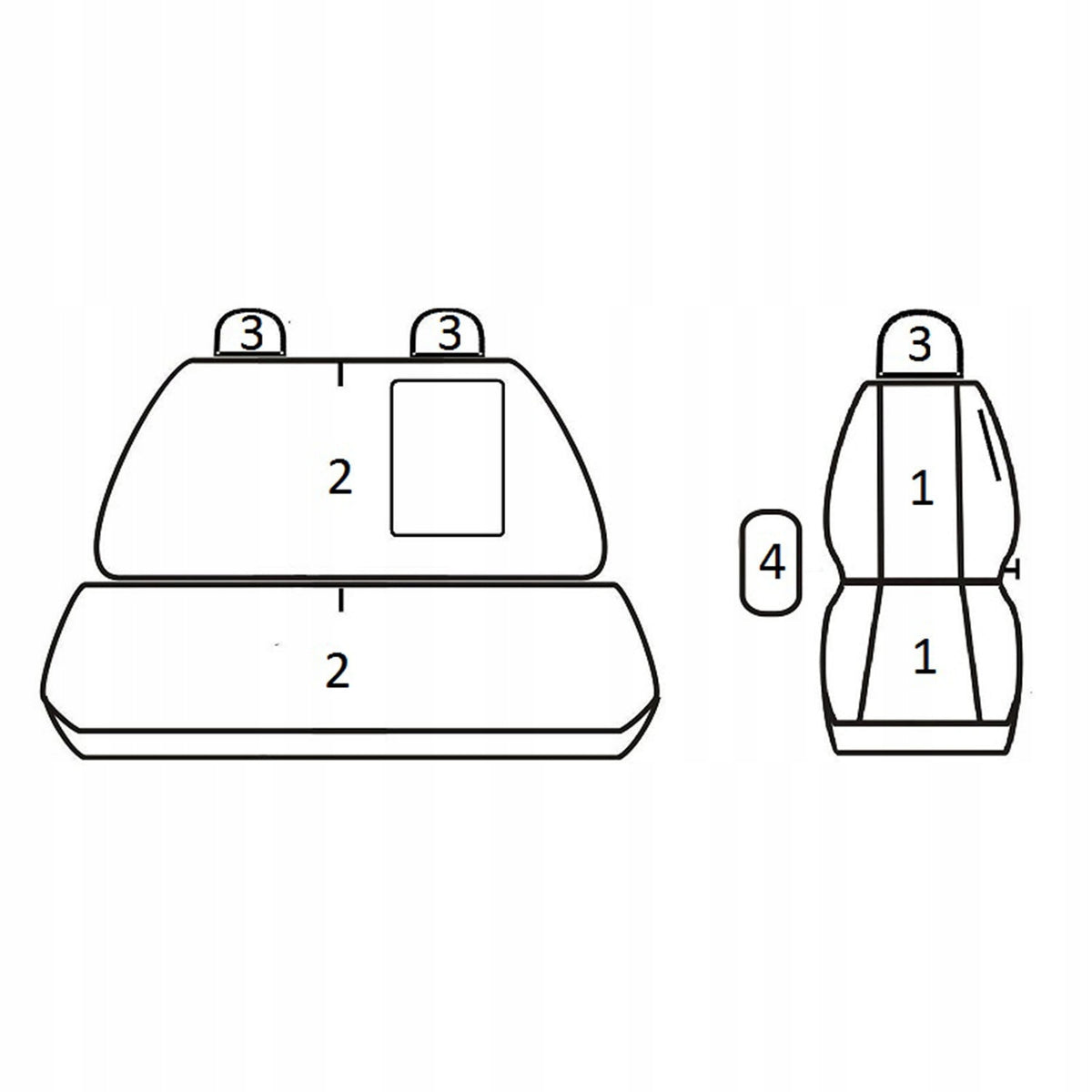 Custom-made seat covers for Fiat Ducato 2+1 table (2006r-.....) Manufacturer code 01