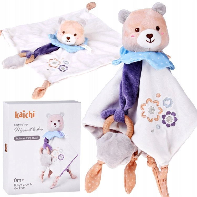Cute Hugging BEAR with blanket and teether gift for baby ZA5879