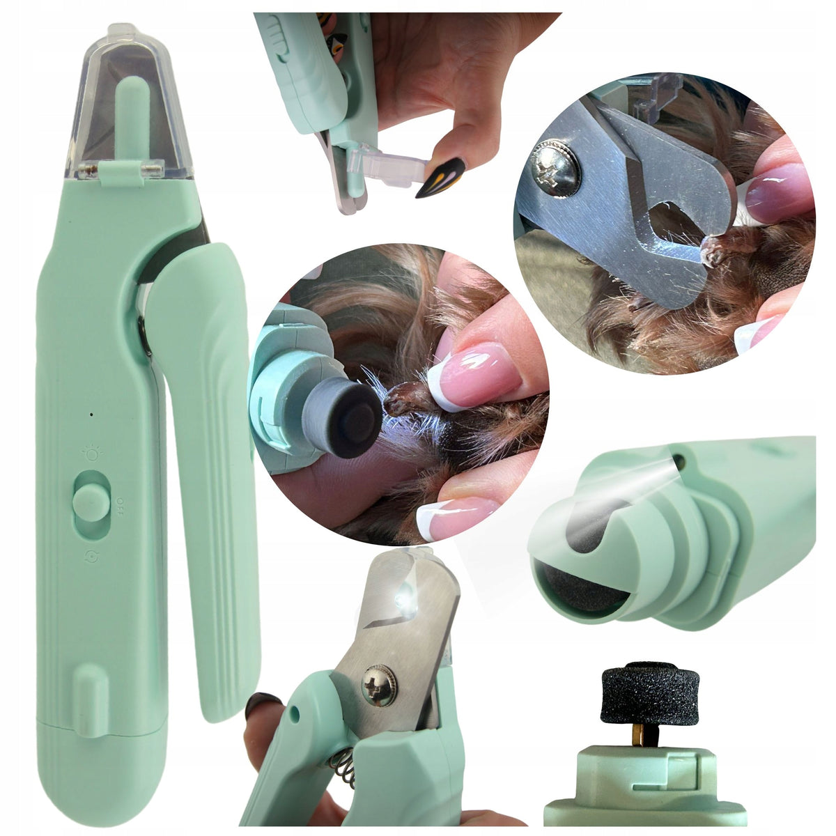 Cutter Grinder Dog Claw File LED Lighting Rechargeable