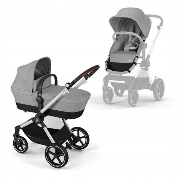 Cybex Eos Lux Deep Stroller Frame Silver Stone Grey Brand Cybex