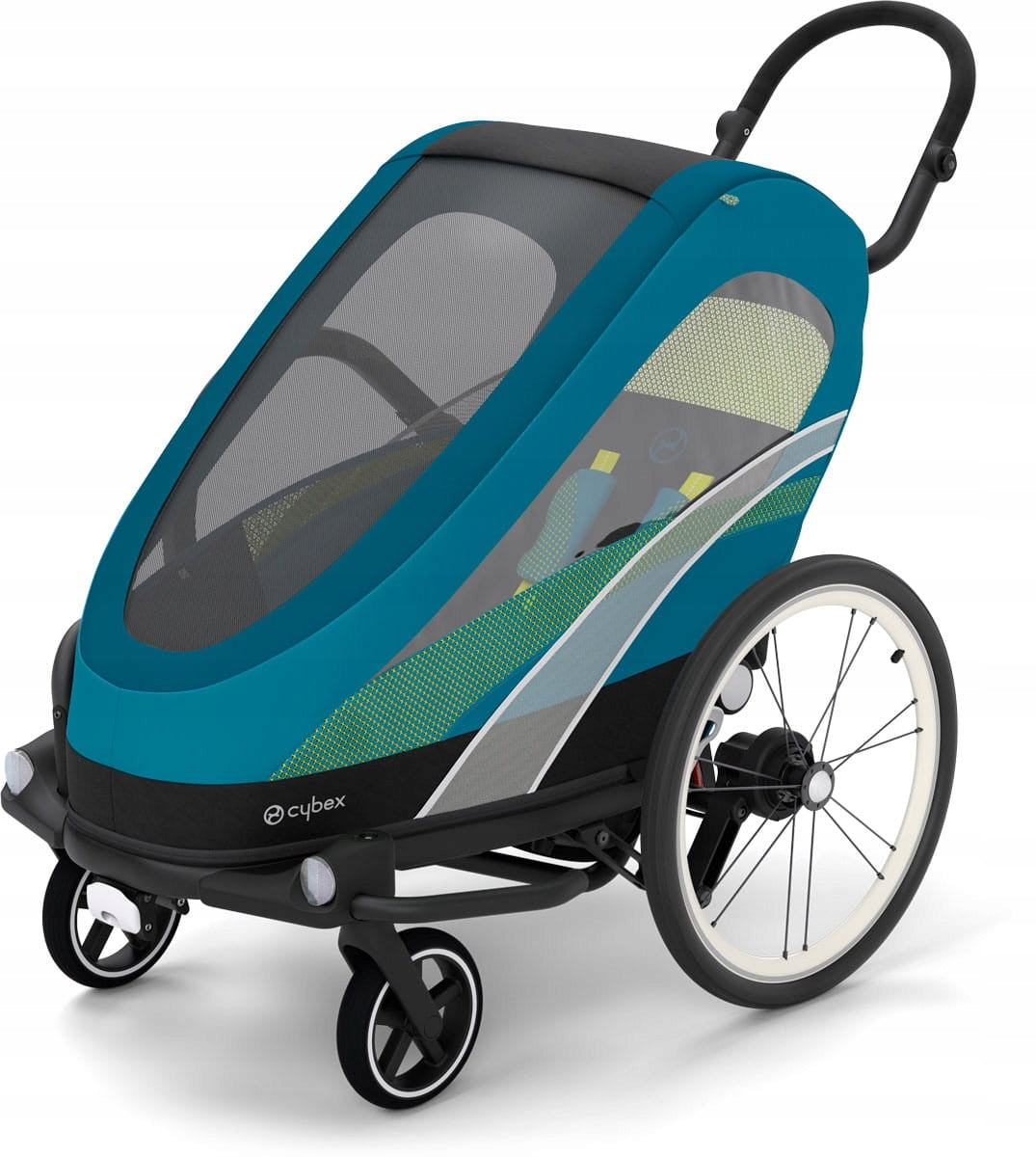 Cybex Sport Zeno Bike Trailer 2in1 Sports Trolley Turquoise Packaging status original