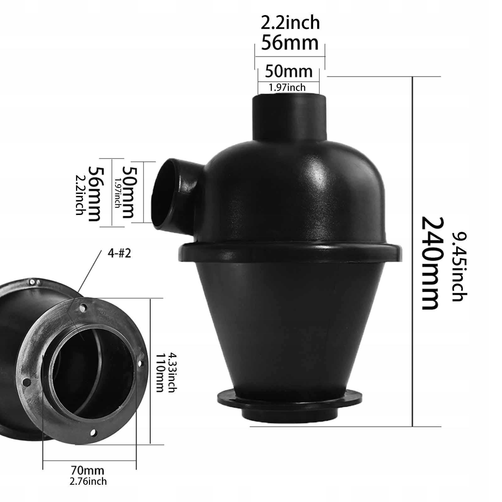 Cyclone Separator 50mm Diameter Spare Parts Chipboard Easy to Install Packaging status original