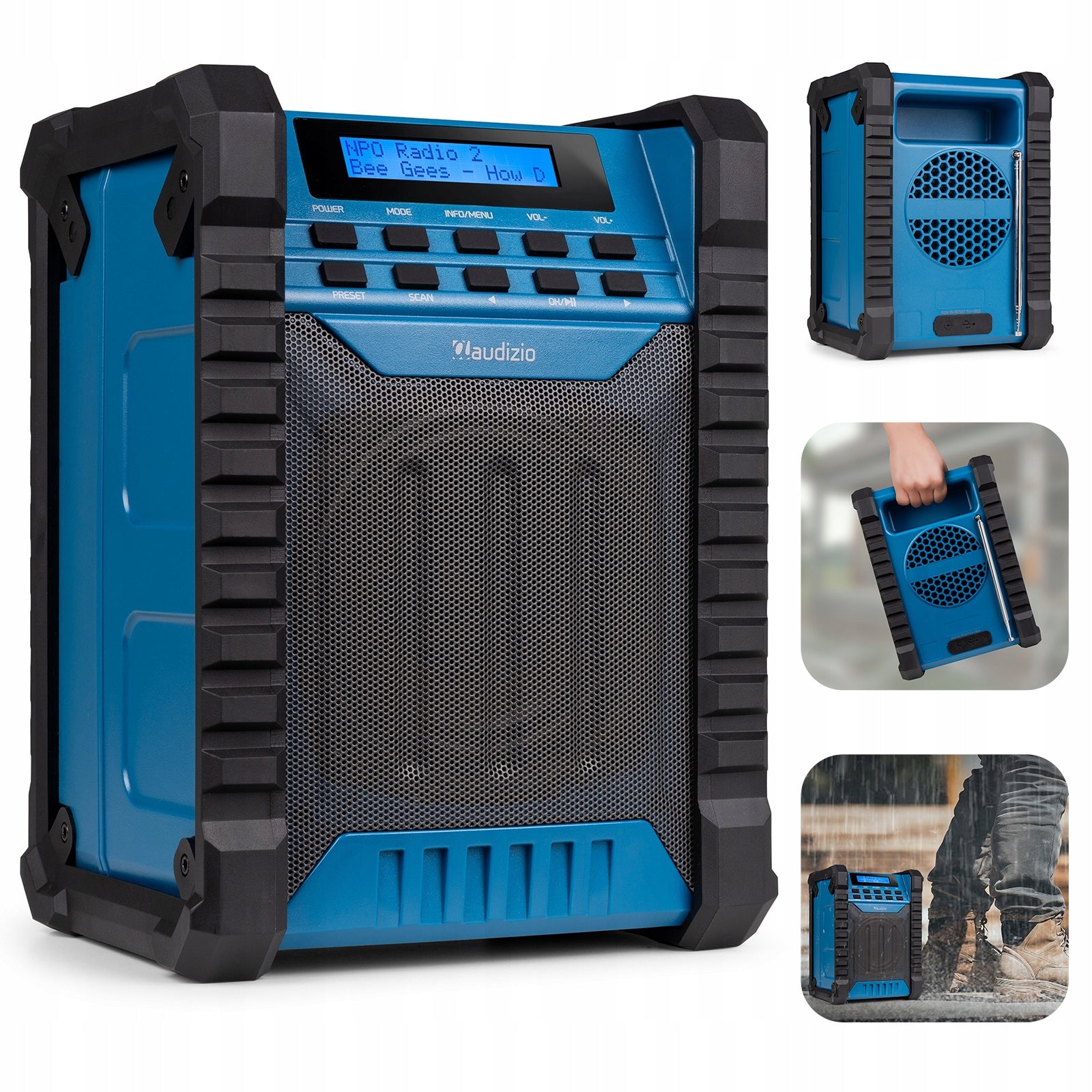 DAB FM Radio 100W Dustproof IP54 For Building Bluetooth Speaker Battery