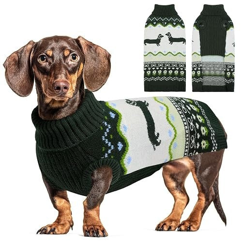 DACHSHUND DOG SWEATER CARDIGAN LONG SLEEVE RED Christmas gift