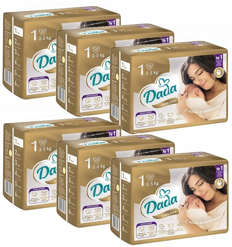 DADA Extra Care Size 1 Diapers 156pcs