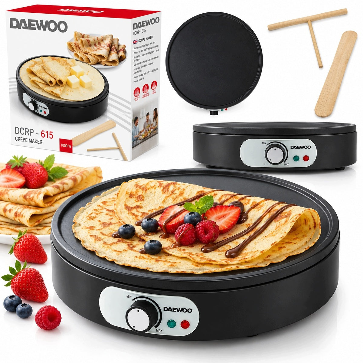 DAEWOO DCRP-615 – ELECTRIC PANCAKE MAKER 1000 W