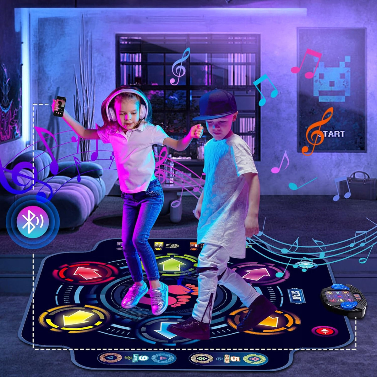 DANCE MAT MUSIC DANCE CHILDREN BLUETOOTH DANCE NON-SLIP Packaging status original