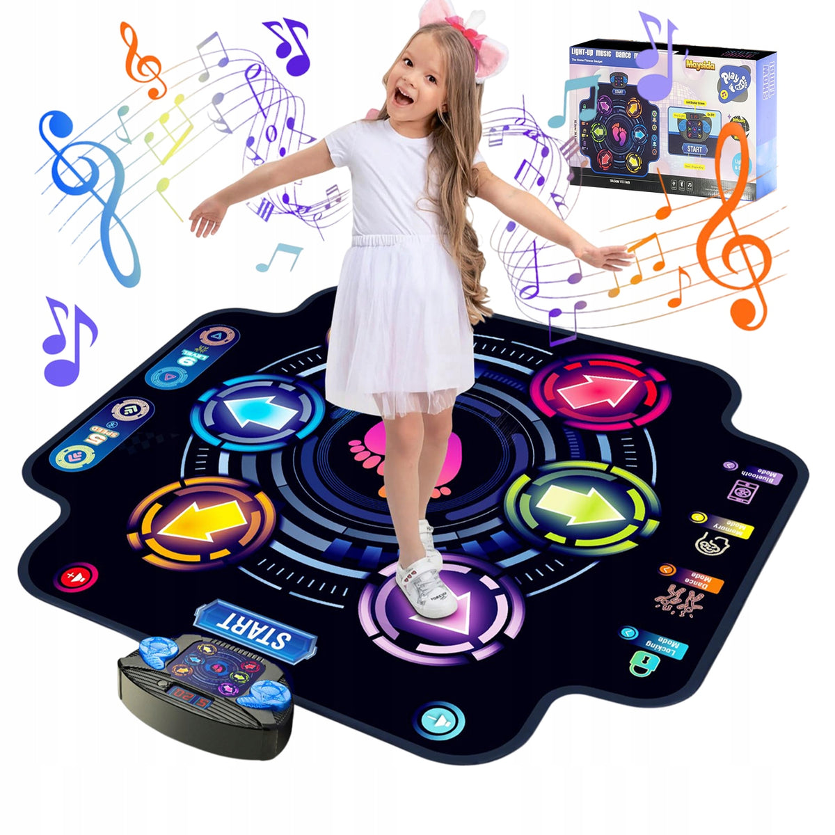 DANCE MAT MUSIC DANCE MUSIC LED 5 SPEED MODES 104X100CM