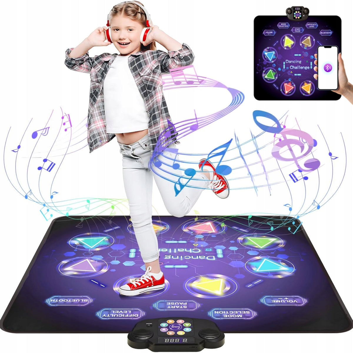 DANCE MAT MUSIC USB DOUBLE DANCING BLUETOOTH LED CHILDREN 8