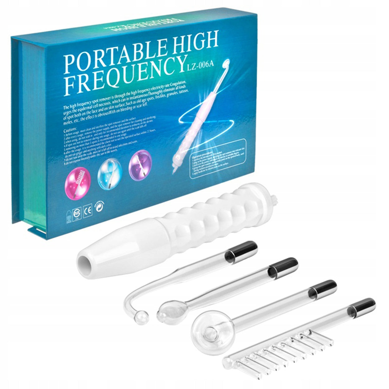 DARSONVAL DERMA WAND 4 PELLETS ELECTRODE CARE FOR BODY HAIR FACE