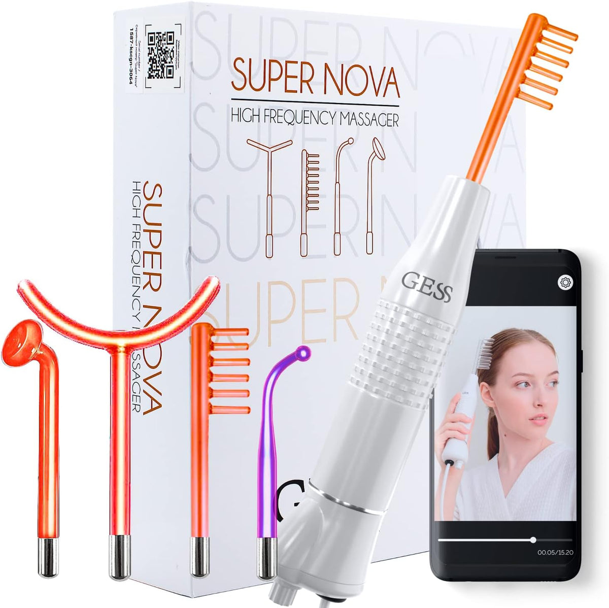 DARSONVAL DEVICE FOR FACE AND BODY HF 4 ELECTRODES
