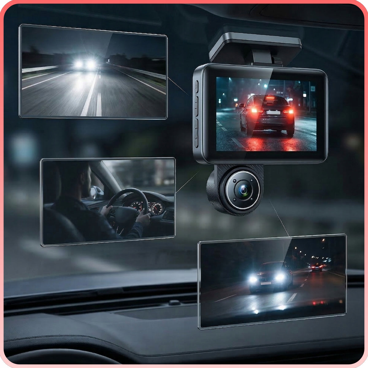 DASH CAM DRIVING VIDEO RECORDER REAR FRONT 3 CAMERAS FULL HD FHD Model DRMZ VisionDrive 3