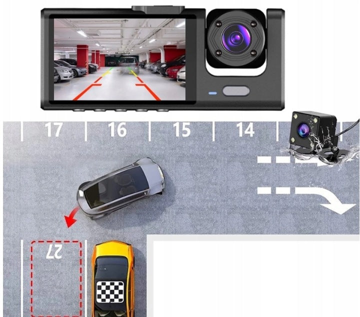 DASH CAM FULL HD VIDEO RECORDER 3 LENSES+64GB SD Brand no brand