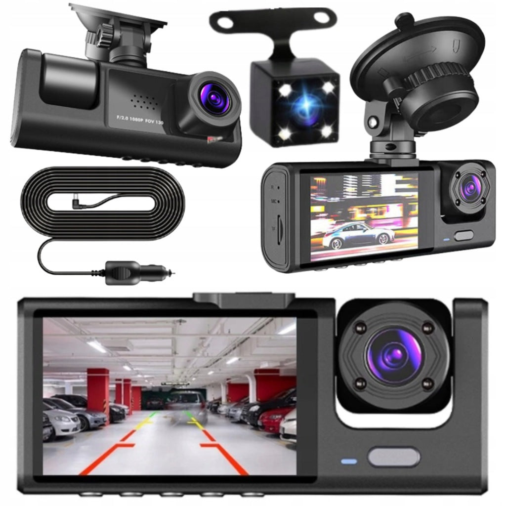 DASH CAM FULL HD VIDEO RECORDER 3 LENSES+64GB SD Manufacturer code SIM-AA-DV312